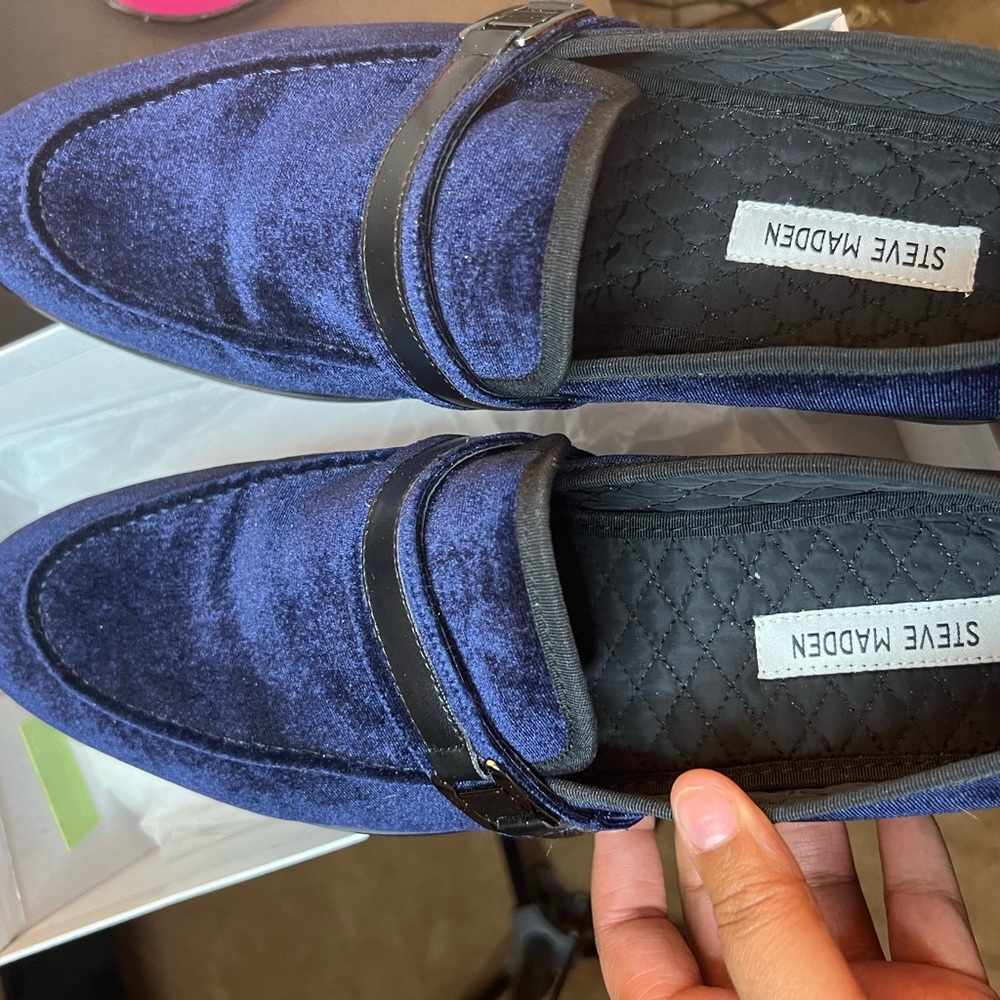 STEVE MADDEN Mens Shoes Size 12 velvet Blue
